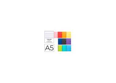 Cuaderno espiral liderpapel a5 crafty tapa forrada 80h 90 gr pauta estrecha 2,5mm con margen colores surtidos