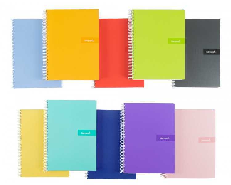 Cuaderno espiral liderpapel a5 crafty tapa forrada 80h 90 gr pauta estrecha 2,5mm con margen colores surtidos