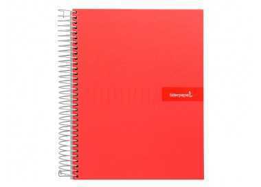 Cuaderno espiral liderpapel a5 crafty tapa forrada 80h 90 gr pauta estrecha 2,5mm con margen colores surtidos