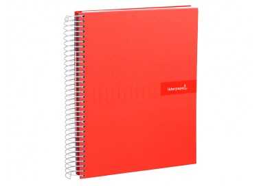 Cuaderno espiral liderpapel a5 crafty tapa forrada 80h 90 gr pauta estrecha 2,5mm con margen colores surtidos