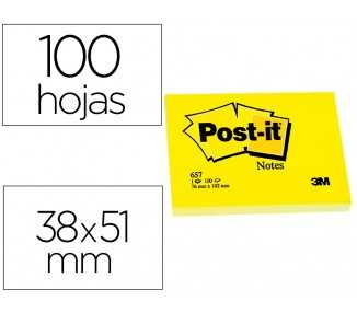 Bloc de notas adhesivas quita y pon post-it 38x51 mm con 100 hojas 653e