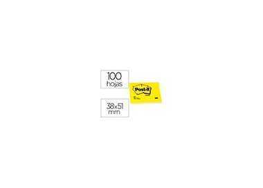 Bloc de notas adhesivas quita y pon post-it 38x51 mm con 100 hojas 653e