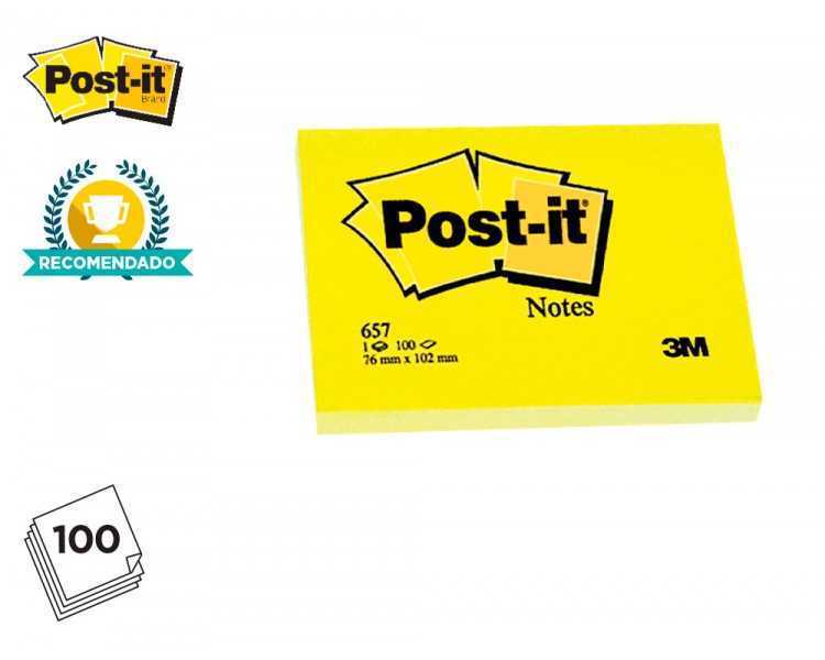 Bloc de notas adhesivas quita y pon post-it 38x51 mm con 100 hojas 653e