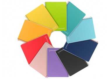 Cuaderno espiral liderpapel cuarto witty tapa dura 80h 75gr rayado montessori 3,5 mm colores surtidos