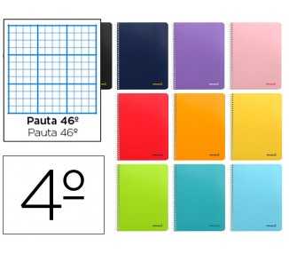 Cuaderno espiral liderpapel cuarto witty tapa dura 80h 75gr rayado nº 46 colores surtidos