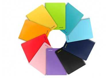 Cuaderno espiral liderpapel cuarto smart tapa blanda 80h 60gr cuadro 8mm con margen colores surtidos