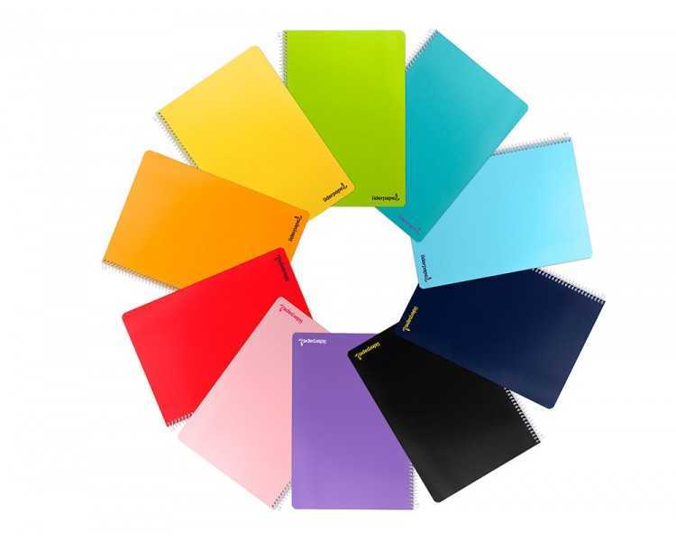 Cuaderno espiral liderpapel folio smart tapa blanda 80h 60gr rayado montessori 3,5mm con margen colores surtidos