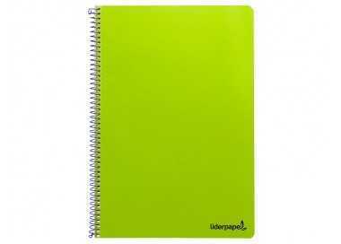 Cuaderno espiral liderpapel folio smart tapa blanda 80h 60gr cuadro 4mm con margen color verde