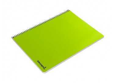 Cuaderno espiral liderpapel folio smart tapa blanda 80h 60gr cuadro 4mm con margen color verde
