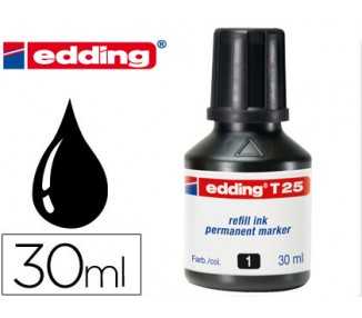 Tinta rotulador edding t-25 negro bote 30 ml
