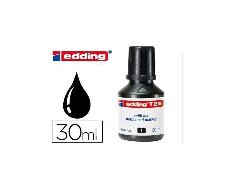 Tinta rotulador edding t-25 negro bote 30 ml