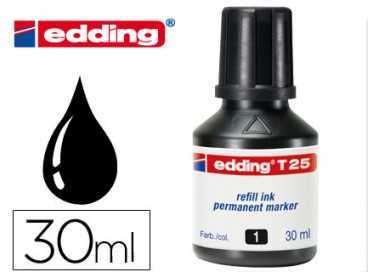 Tinta rotulador edding t-25 negro bote 30 ml