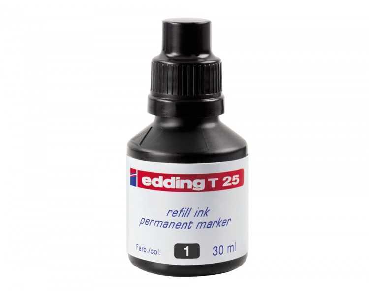 Tinta rotulador edding t-25 negro bote 30 ml