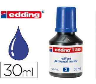 Tinta rotulador edding t-25 azul bote 30 ml