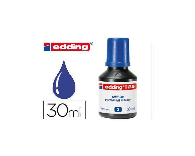 Tinta rotulador edding t-25 azul bote 30 ml