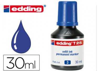 Tinta rotulador edding t-25 azul bote 30 ml
