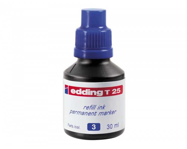 Tinta rotulador edding t-25 azul bote 30 ml