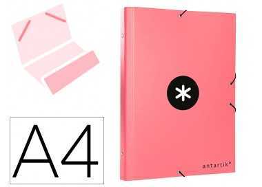 Carpeta antartik clasificadora a4 12 departamentos goma carton forrado color coral