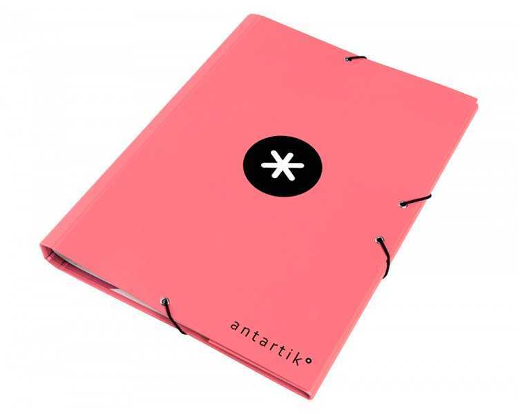 Carpeta antartik clasificadora a4 12 departamentos goma carton forrado color coral