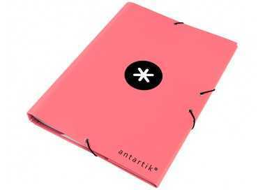 Carpeta antartik clasificadora a4 12 departamentos goma carton forrado color coral