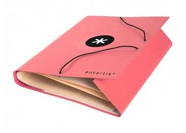 Carpeta antartik clasificadora a4 12 departamentos goma carton forrado color coral