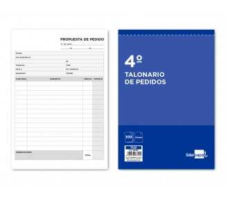 Talonario liderpapel pedidos cuarto original 122