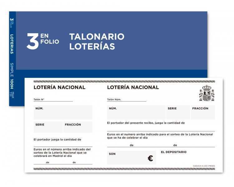 Talonario liderpapel loteria tres en folio 111