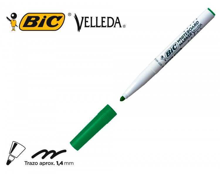 Rotulador bic velleda para pizarra verde punta redonda 1,4 mm