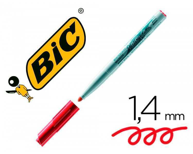 Rotulador bic velleda para pizarra rojo punta redonda 1,4 mm