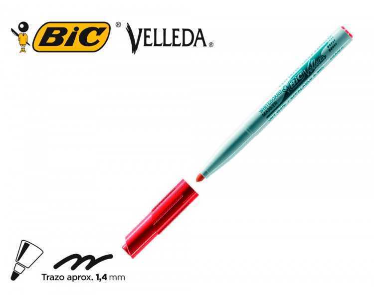 Rotulador bic velleda para pizarra rojo punta redonda 1,4 mm