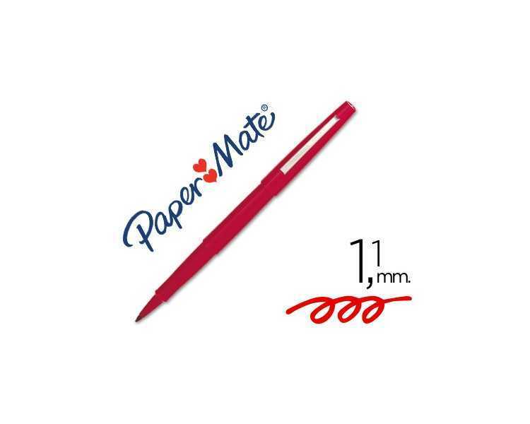 Rotulador paper mate flair original punta fibra rojo