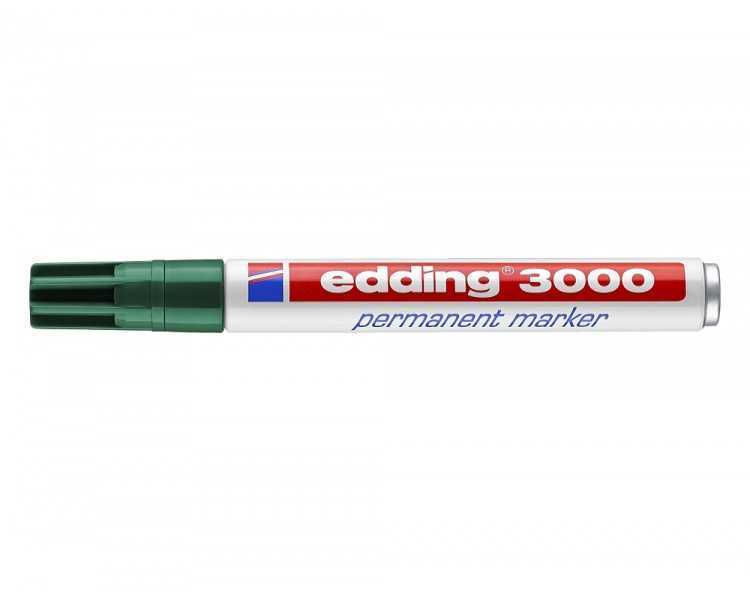 Rotulador edding marcador permanente 3000 verde punta redonda 1,5-3 mm recargable