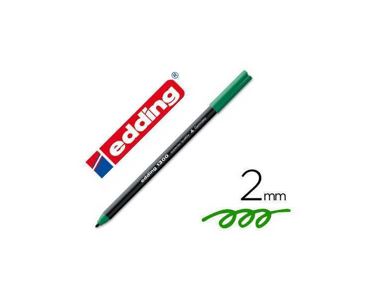 Rotulador edding punta fibra 1300 verde punta redonda 2 mm