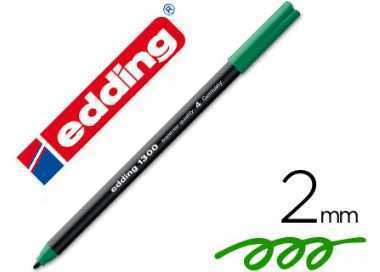 Rotulador edding punta fibra 1300 verde punta redonda 2 mm