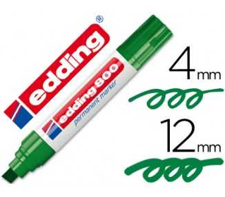 Rotulador edding marcador permanente 800 verde punta biselada 12 mm