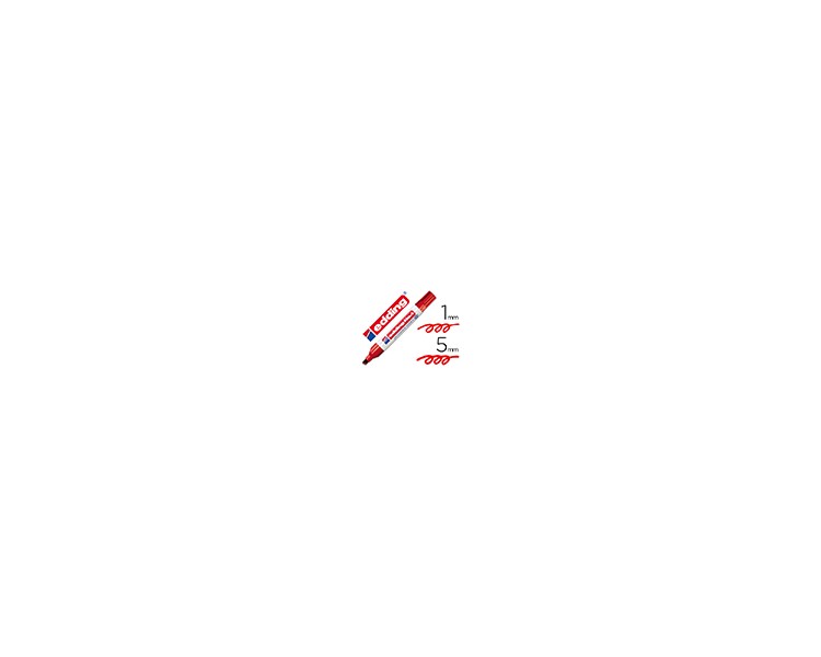 Rotulador edding marcador permanente 1 rojo punta biselada 5 mm