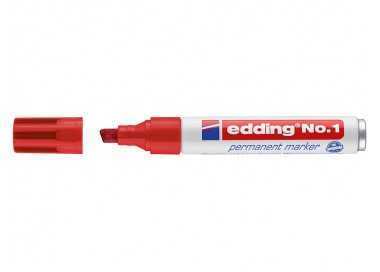 Rotulador edding marcador permanente 1 rojo punta biselada 5 mm Rotulador edding marcador permanente 1 rojo punta biselada 5 mm