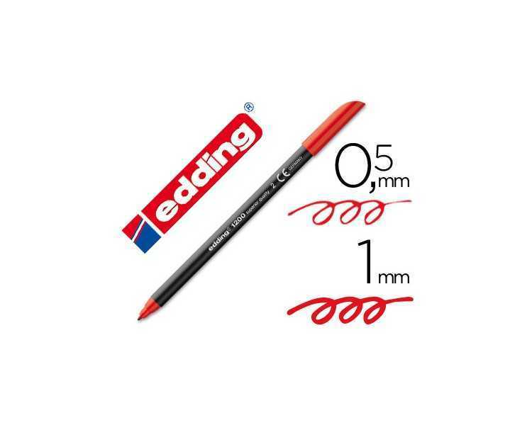 Rotulador edding punta fibra 1200 rojo n.2 punta redonda 0.5 mm