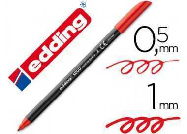 Rotulador edding punta fibra 1200 rojo n.2 punta redonda 0.5 mm