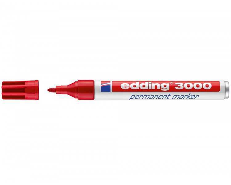 Rotulador edding marcador permanente 3000 rojo punta redonda 1,5-3 mm recargable