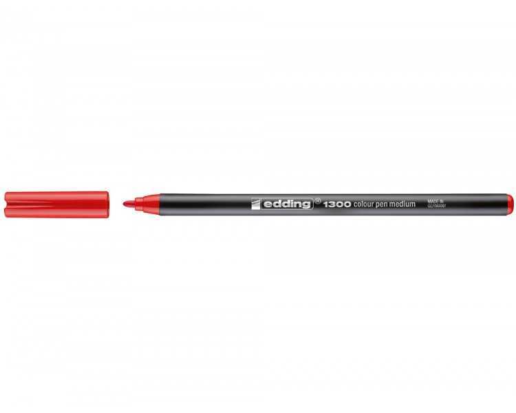 Rotulador edding punta fibra 1300 rojo punta redonda 2 mm