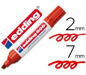 Rotulador edding marcador permanente 500 rojo punta biselada 7 mm