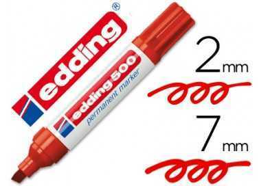 Rotulador edding marcador permanente 500 rojo punta biselada 7 mm