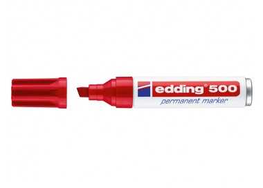 Rotulador edding marcador permanente 500 rojo punta biselada 7 mm