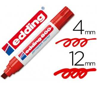 Rotulador edding marcador permanente 800 rojo punta biselada 12 mm recargable