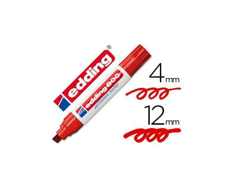 Rotulador edding marcador permanente 800 rojo punta biselada 12 mm recargable