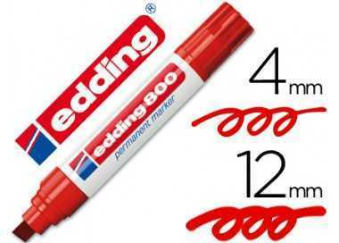 Rotulador edding marcador permanente 800 rojo punta biselada 12 mm recargable