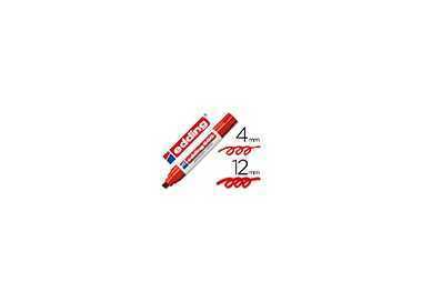 Rotulador edding marcador permanente 800 rojo punta biselada 12 mm recargable