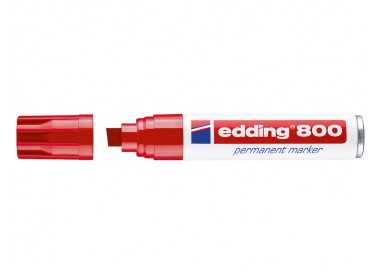 Rotulador edding marcador permanente 800 rojo punta biselada 12 mm recargable