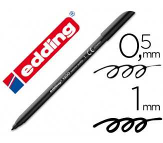 Rotulador edding punta fibra 1200 negro n.1 punta redonda 0.5 mm
